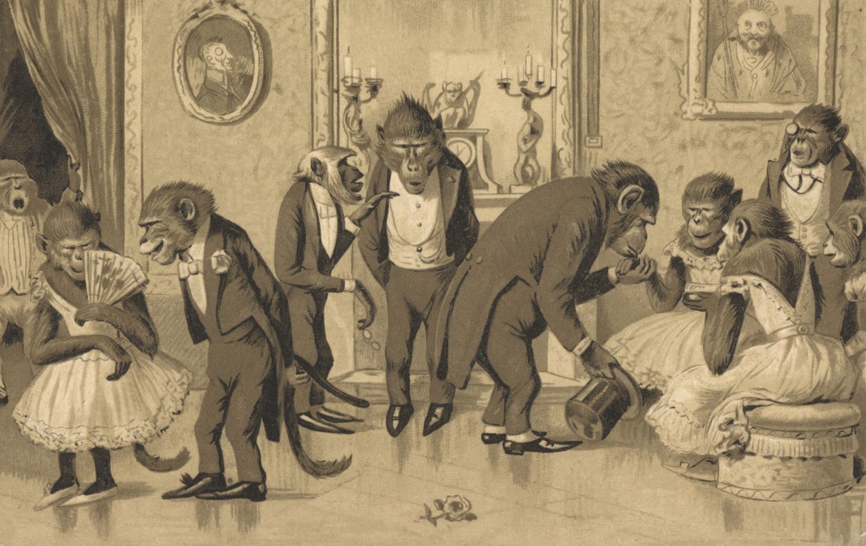 Soirée de babouins (litho) - European School