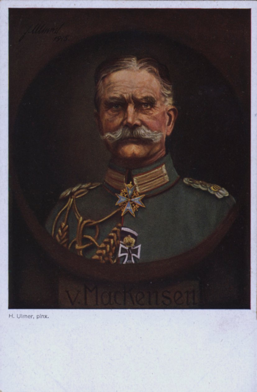 Maréchal August von Mackensen, commandant militaire allemand de la Première Guerre mondiale (lithographie couleur) - European School