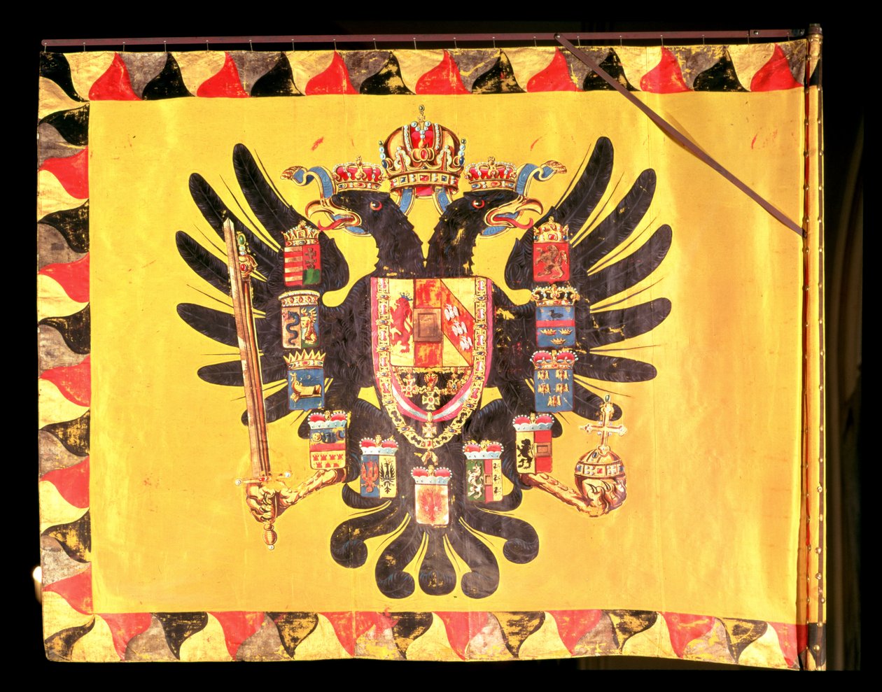 Drapeau de la dynastie impériale des Habsbourg, vers 1700 - European School