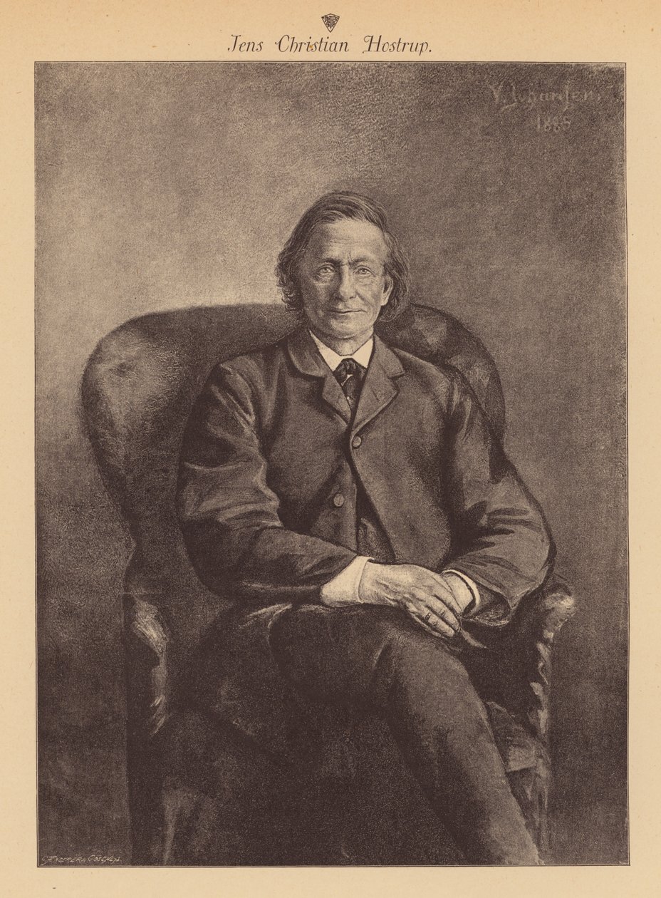 Jens Christian Hostrup, poète et dramaturge danois (gravure) - European School