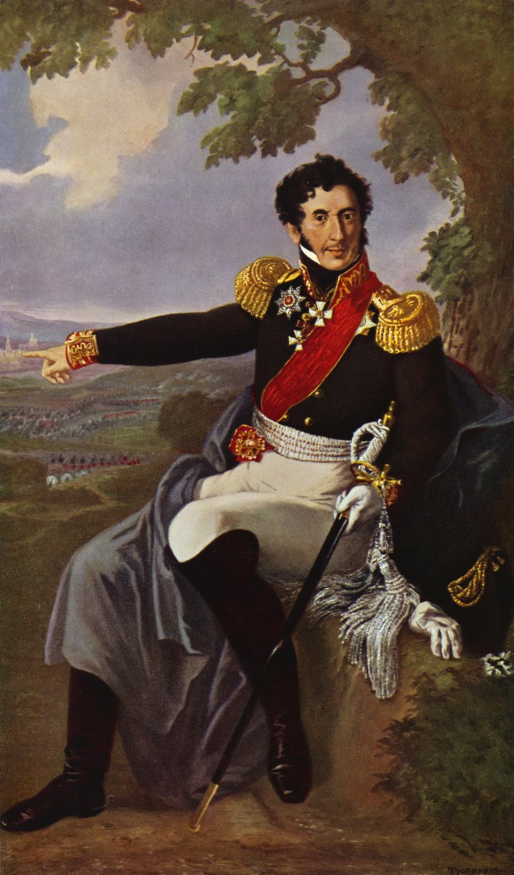 Portrait du prince Bagration (lithographie couleur) - European School