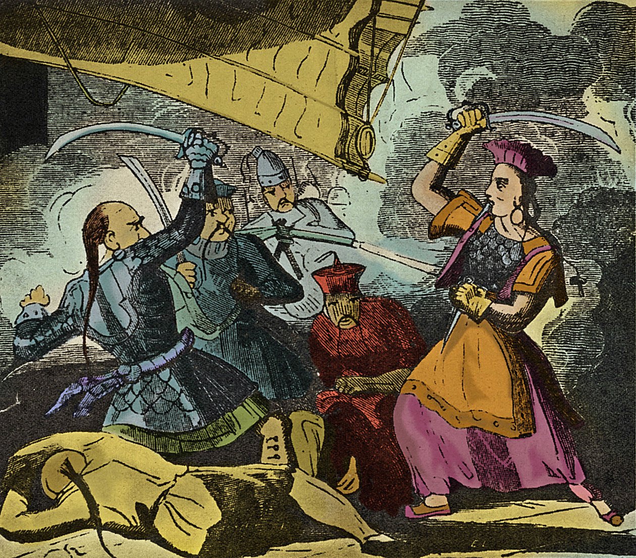 Shing Shi ou Ching Shih (décédée en 1844). Femme pirate chinoise du 19ème siècle. Elle commandait une véritable flotte avec laquelle elle a vaincu l