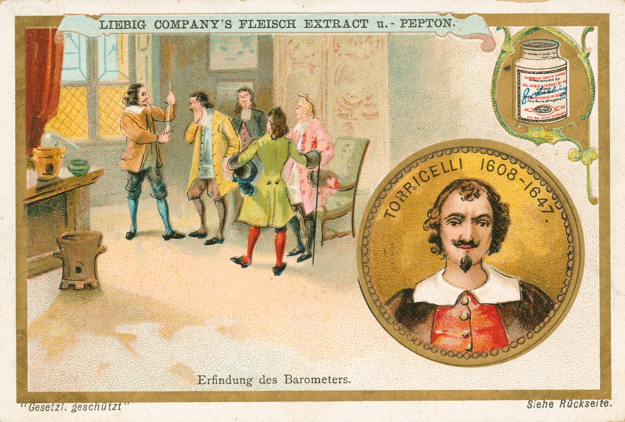 Torricelli, Carte de Liebig, début du 20e siècle (chromo) - European School