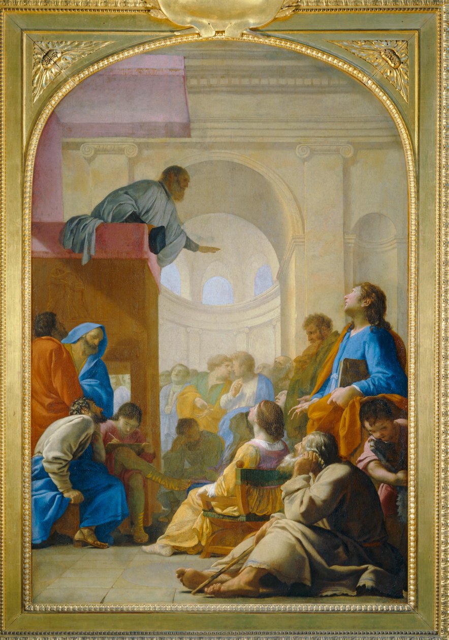 Saint Bruno assiste au sermon de Raymond Diocrès - Saint Bruno attending the sermon of Raymond Diocrès ... - Eustache (studio of) Le Sueur