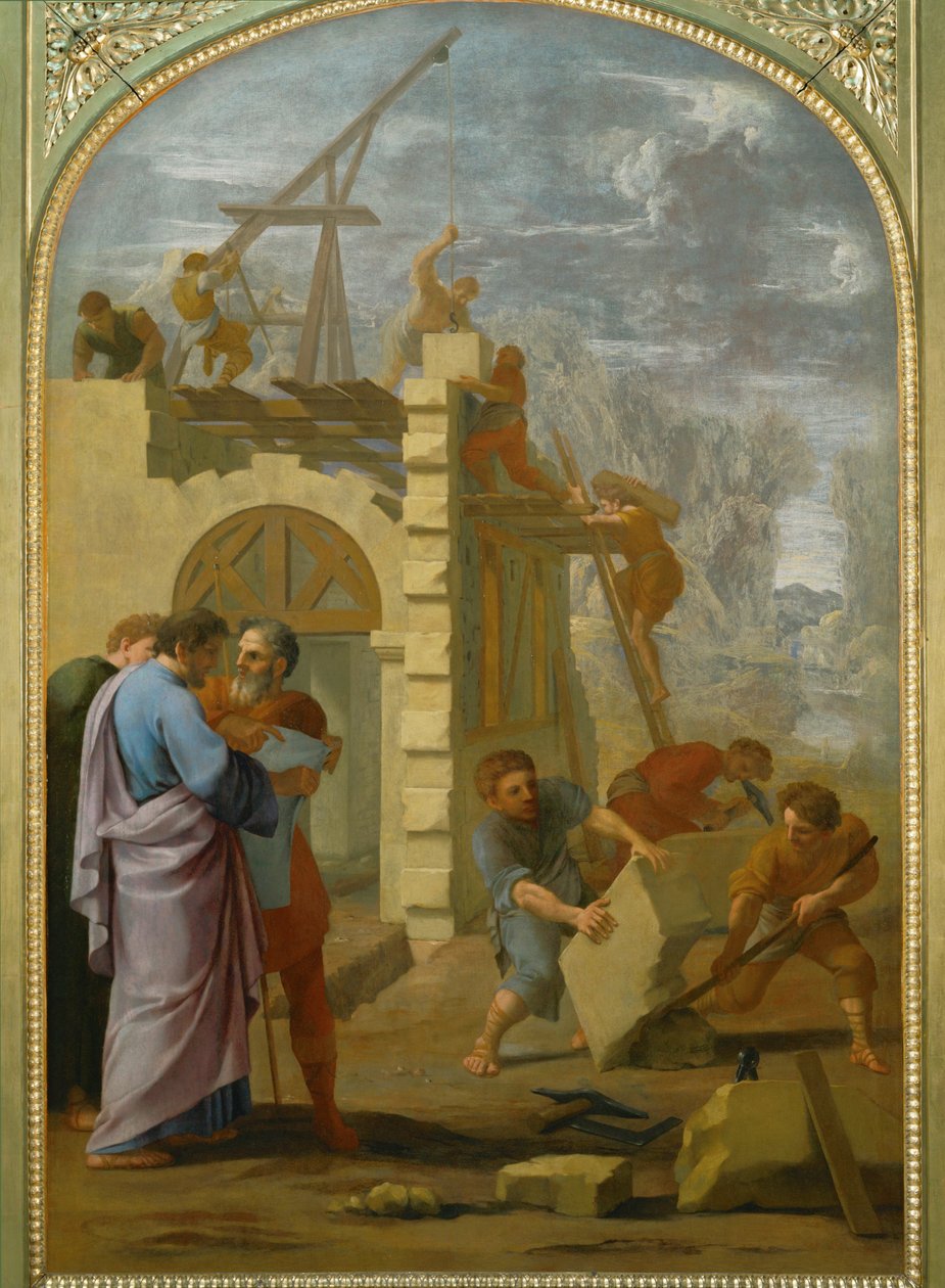 Saint Bruno fait construire le monastere - Saint Bruno ordonne la construction du monastère ... - Eustache (studio of) Le Sueur