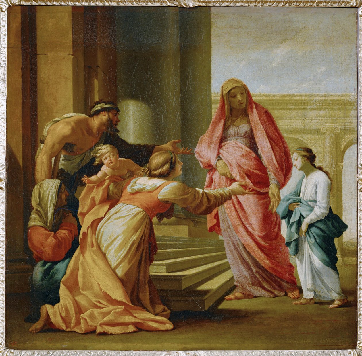 La Vierge Marie amenée au temple (peinture sur toile) - Eustache Le Sueur