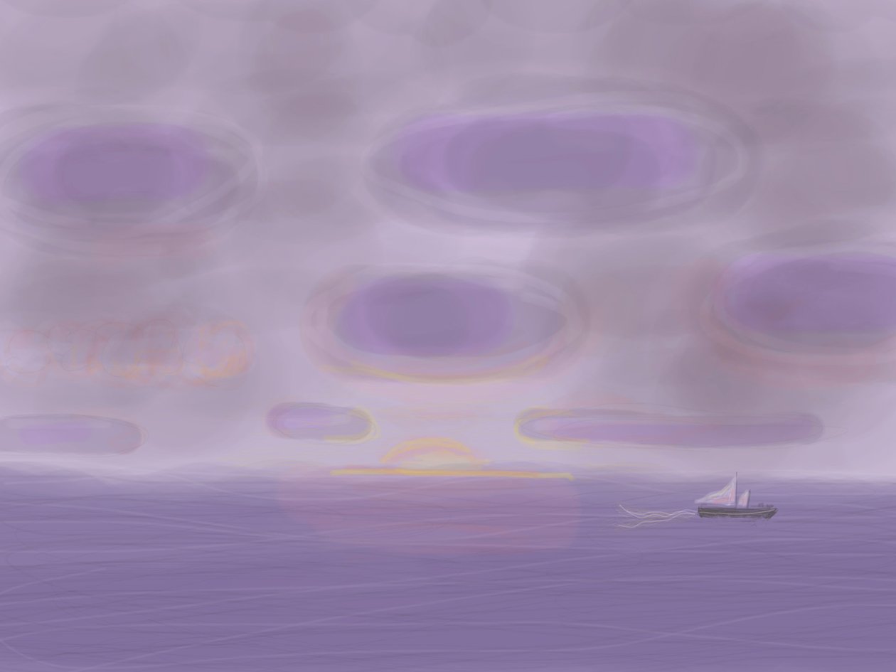 Océan Atlantique, 2015 (dessiné à la main sur un iPad avec un crayon Apple) - Evan Sklar