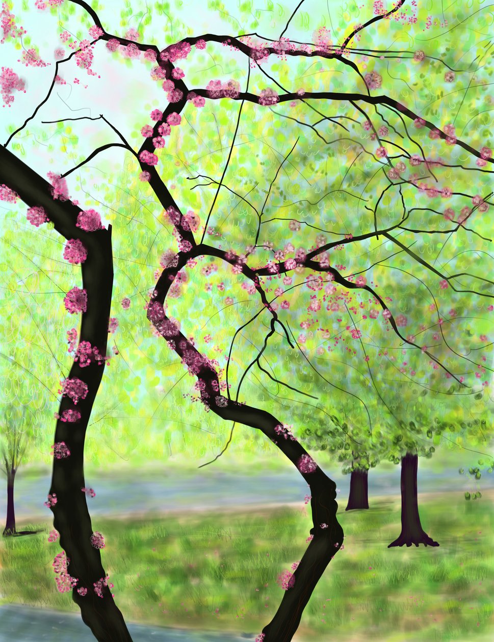 Arbre en fleurs, Brooklyn (art numérique) - Evan Sklar