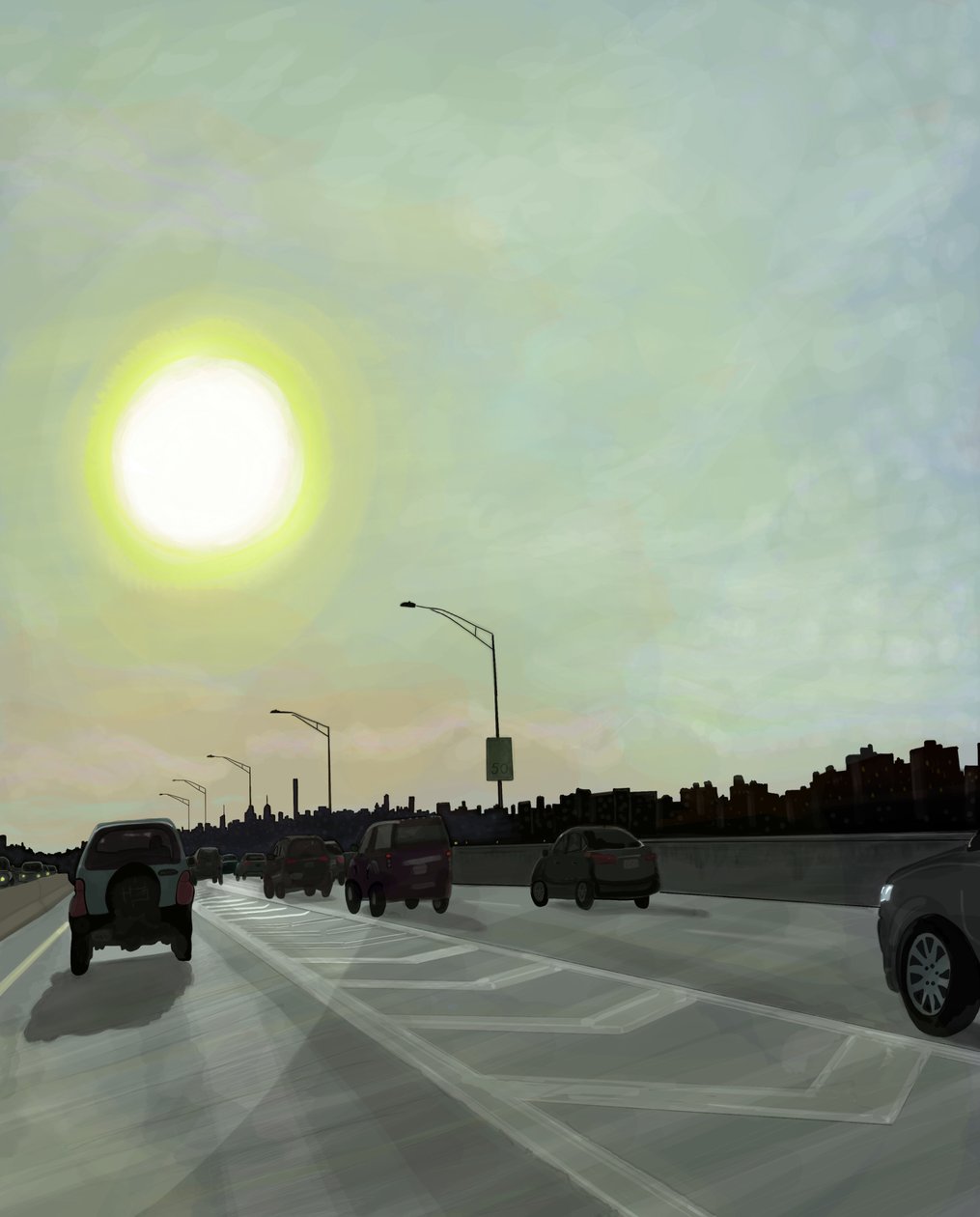 Bruckner Expressway , Brooklyn (art numérique) - Evan Sklar