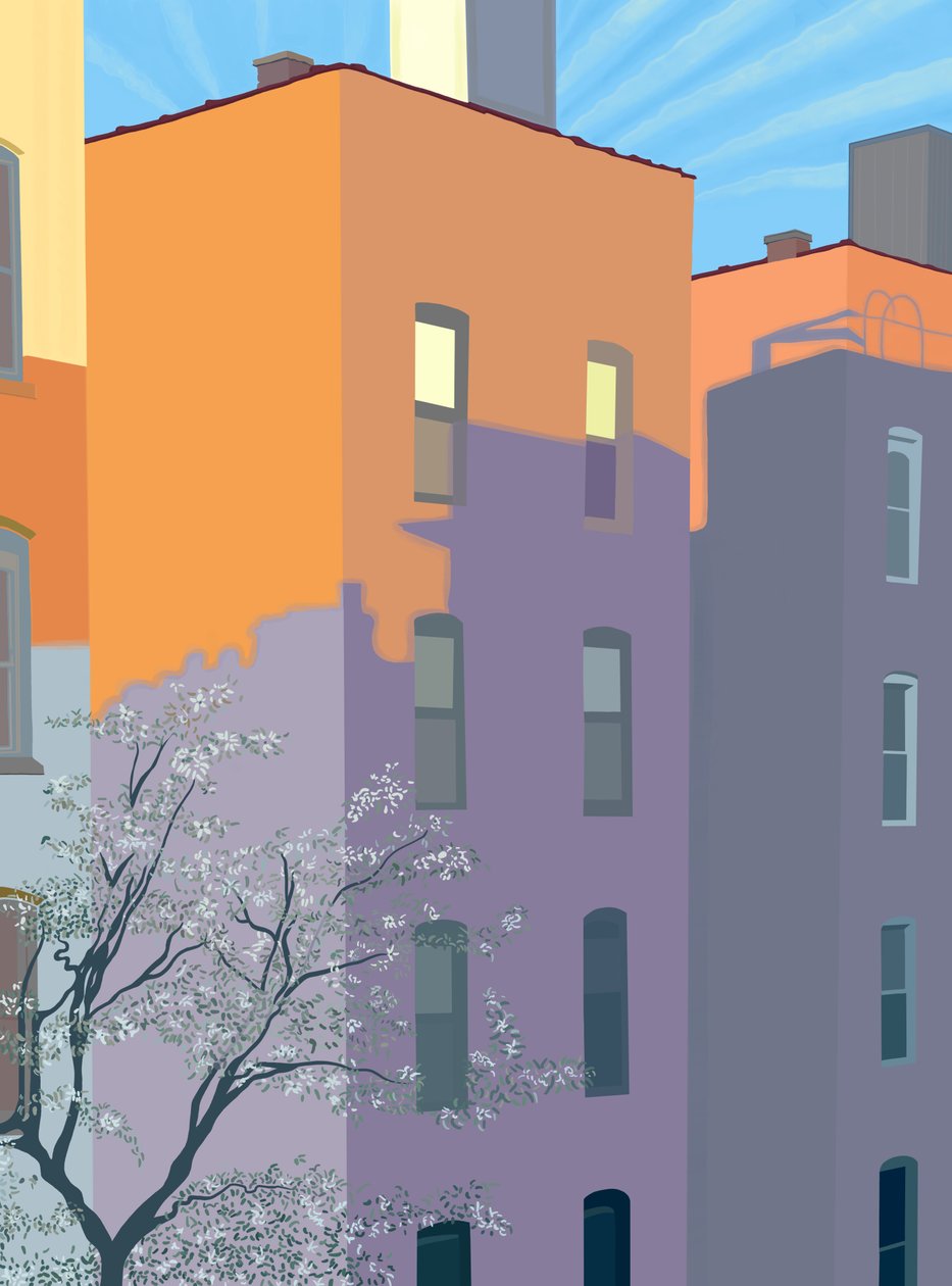 Bâtiment Ombres sur bâtiment (art numérique) - Evan Sklar