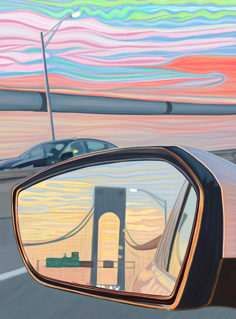 Traversée du pont Verrazano (art numérique) - Evan Sklar