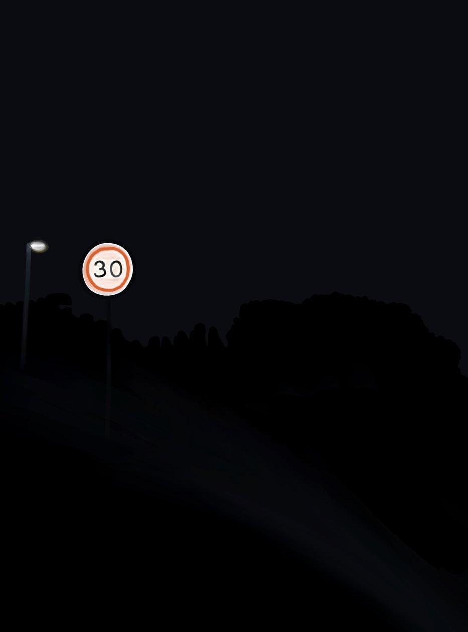 Conduire la route la nuit # 1 Brooklyn (art numérique) - Evan Sklar