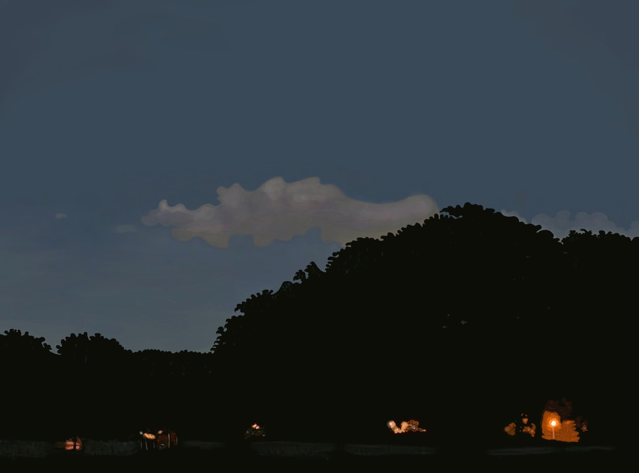 Champ et ciel au crépuscule, parc Prospekt, Brooklyn (art numérique) - Evan Sklar