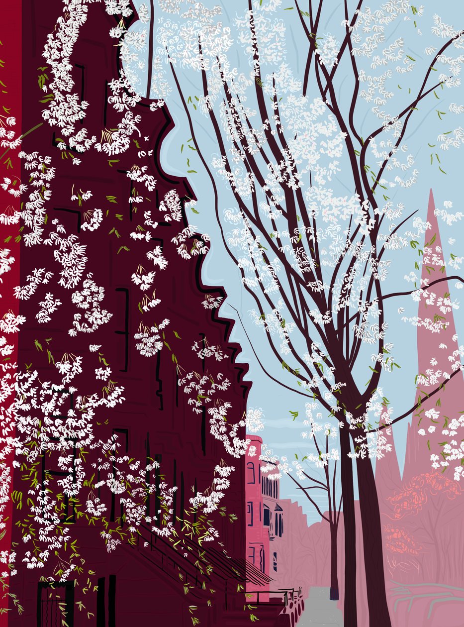 Garfield Place, Spring, Brooklyn, vers 2020-24 (art numérique) - Evan Sklar