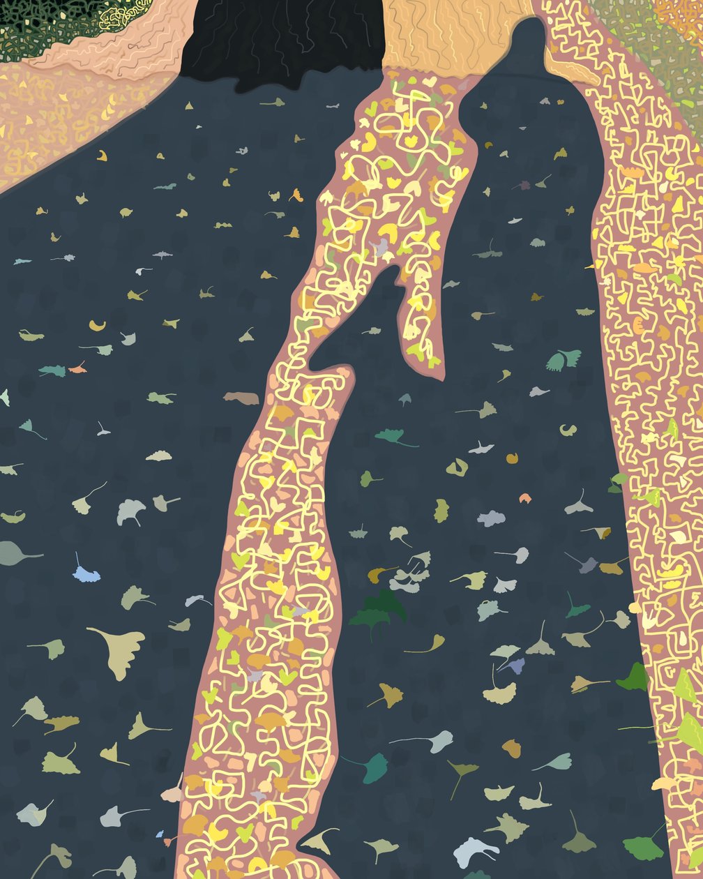 Feuilles et ombres de Ginko, Brooklyn (art numérique) - Evan Sklar