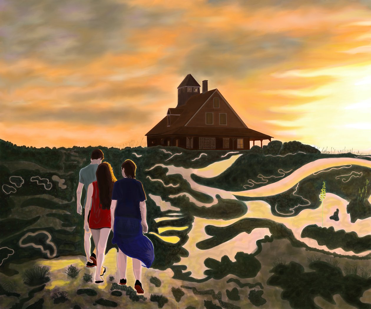 Heading Home For Supper, North Swan Beach (art numérique) - Evan Sklar
