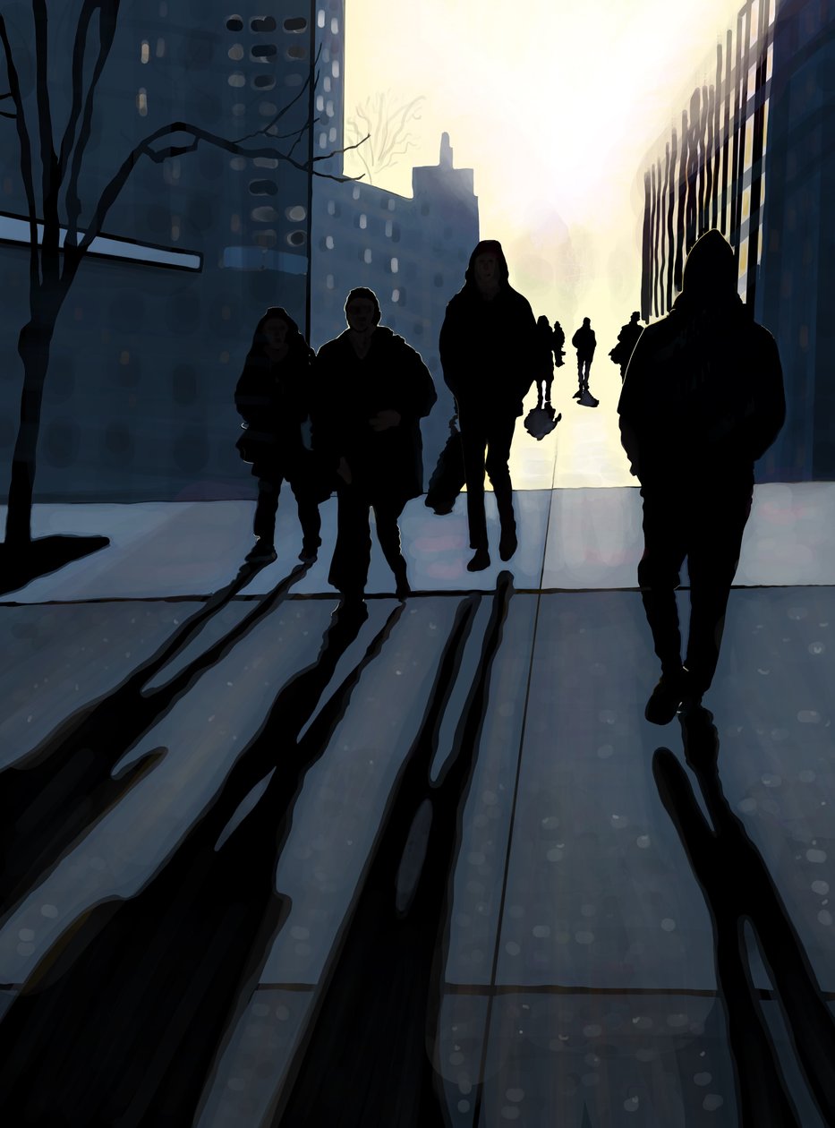 Trottoir de Manhattan (art numérique) - Evan Sklar