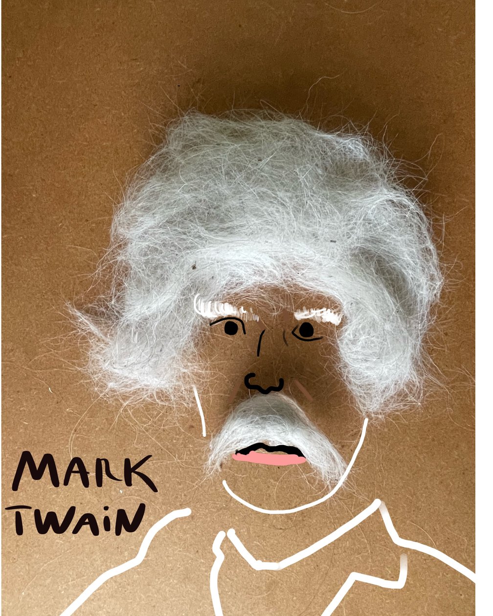 Mark Twain (dessin collage) - Evan Sklar