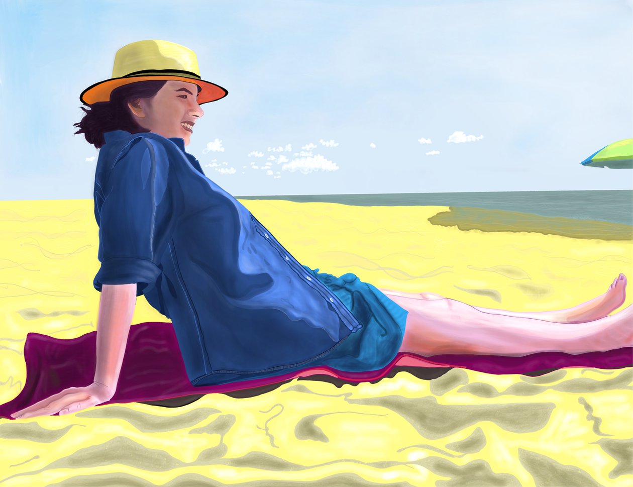 Michelle à Rockaway Beach, Brooklyn (art numérique) - Evan Sklar