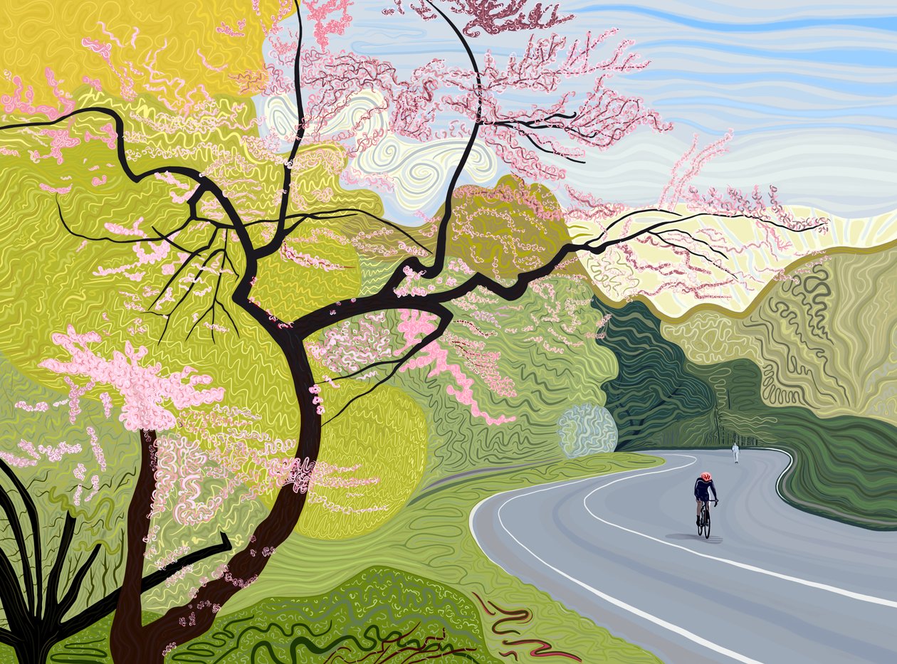 Cycliste printanier à Prospect Park (art numérique) - Evan Sklar