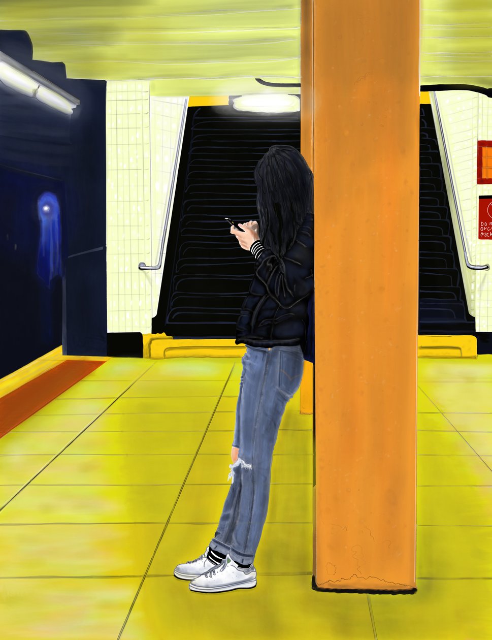 Waiting For the F Train, Brooklyn (art numérique) - Evan Sklar
