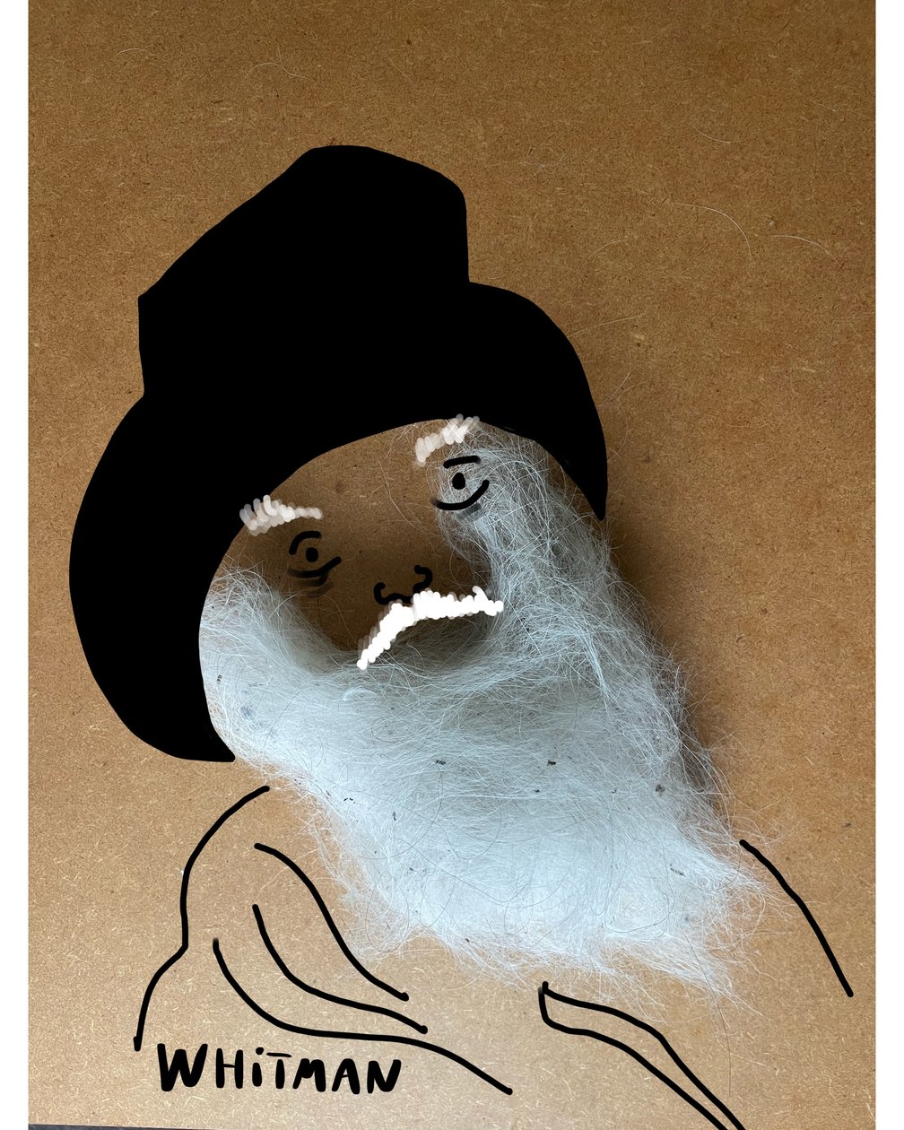 Walt Whitman (dessin collage) - Evan Sklar