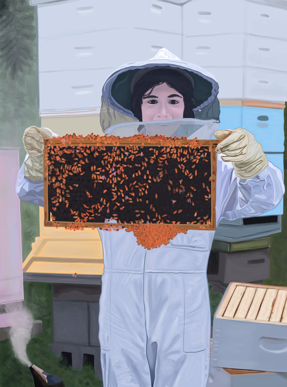 Young Apiarist, Brooklyn (art numérique) - Evan Sklar