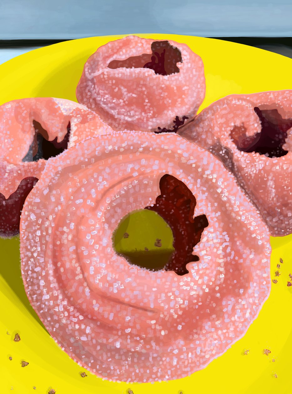 beignets à la cannelle et au sucre (art numérique) - Evan Sklar
