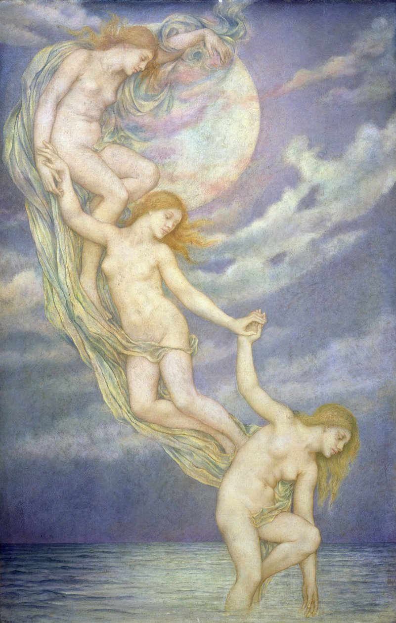 Rayons de lune plongeant dans la mer - Evelyn De Morgan
