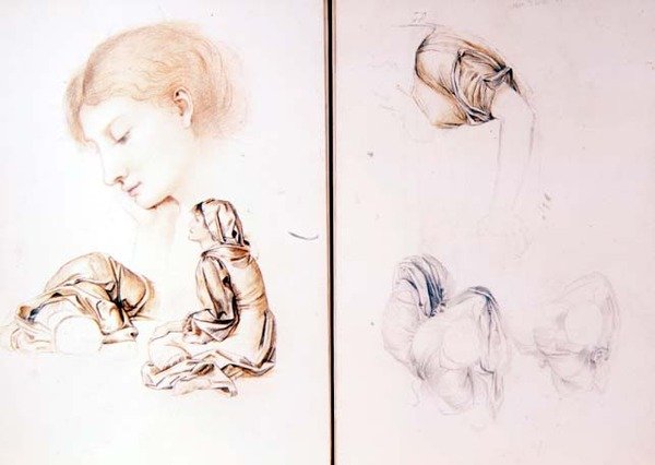 Six études de modèles féminins, deux pages d