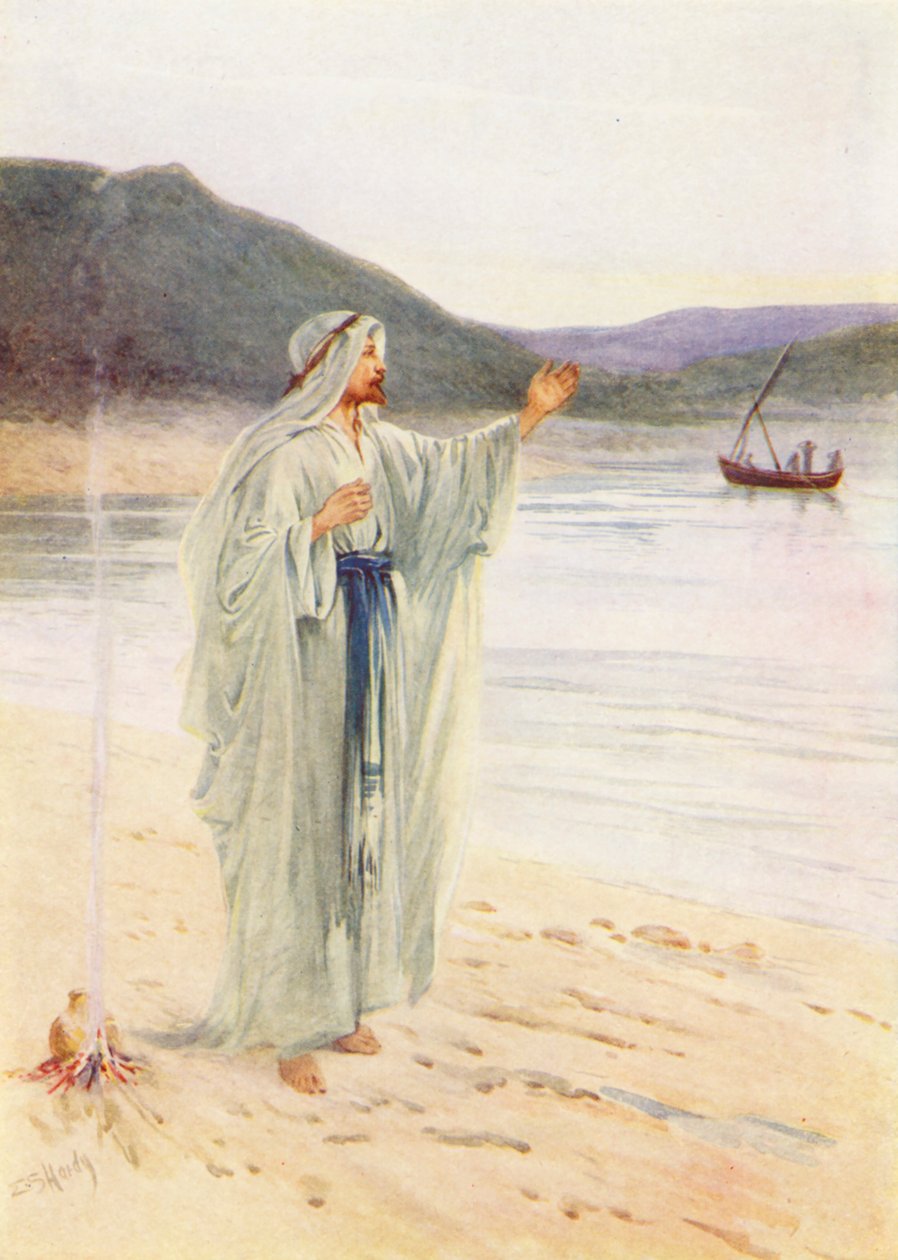 Petit déjeuner avec Jésus (lithographie couleur) - Evelyn Stuart Hardy