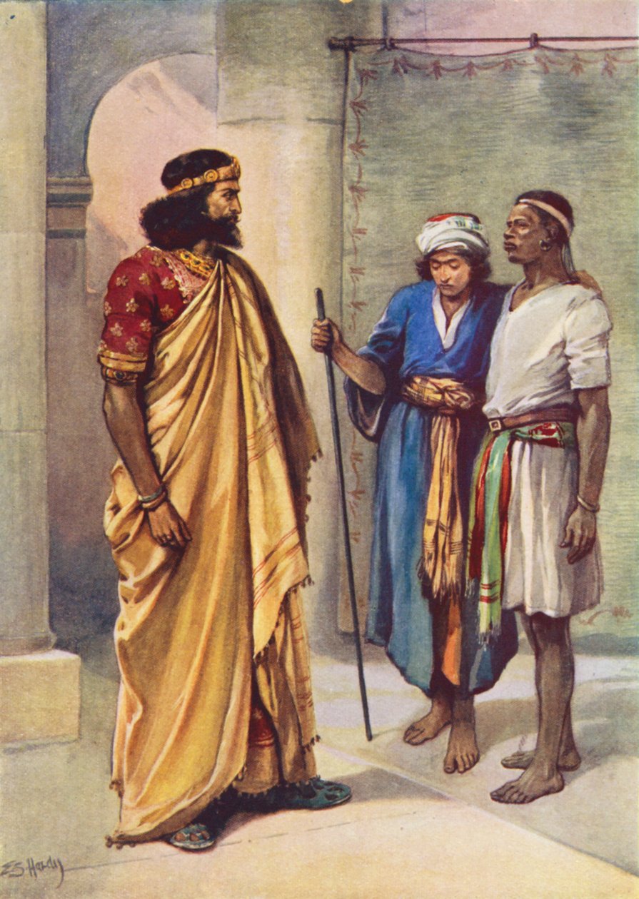 David, le roi gentil (lithographie couleur) - Evelyn Stuart Hardy