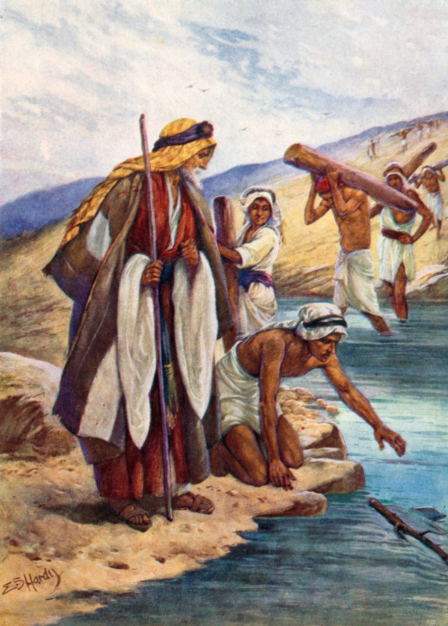 Elisée et la tête de hache (lithographie couleur) - Evelyn Stuart Hardy