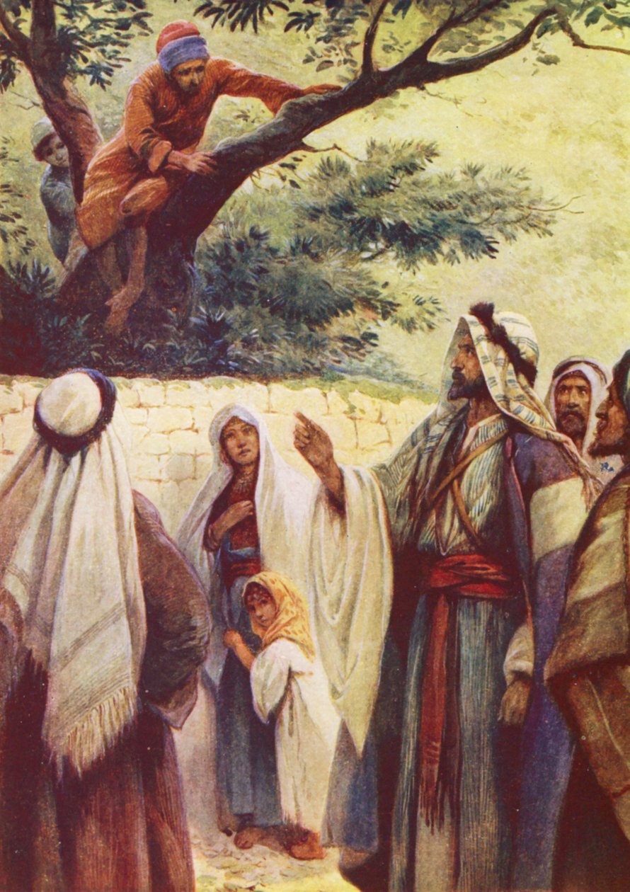 Jésus et Zachée (lithographie couleur) - Evelyn Stuart Hardy