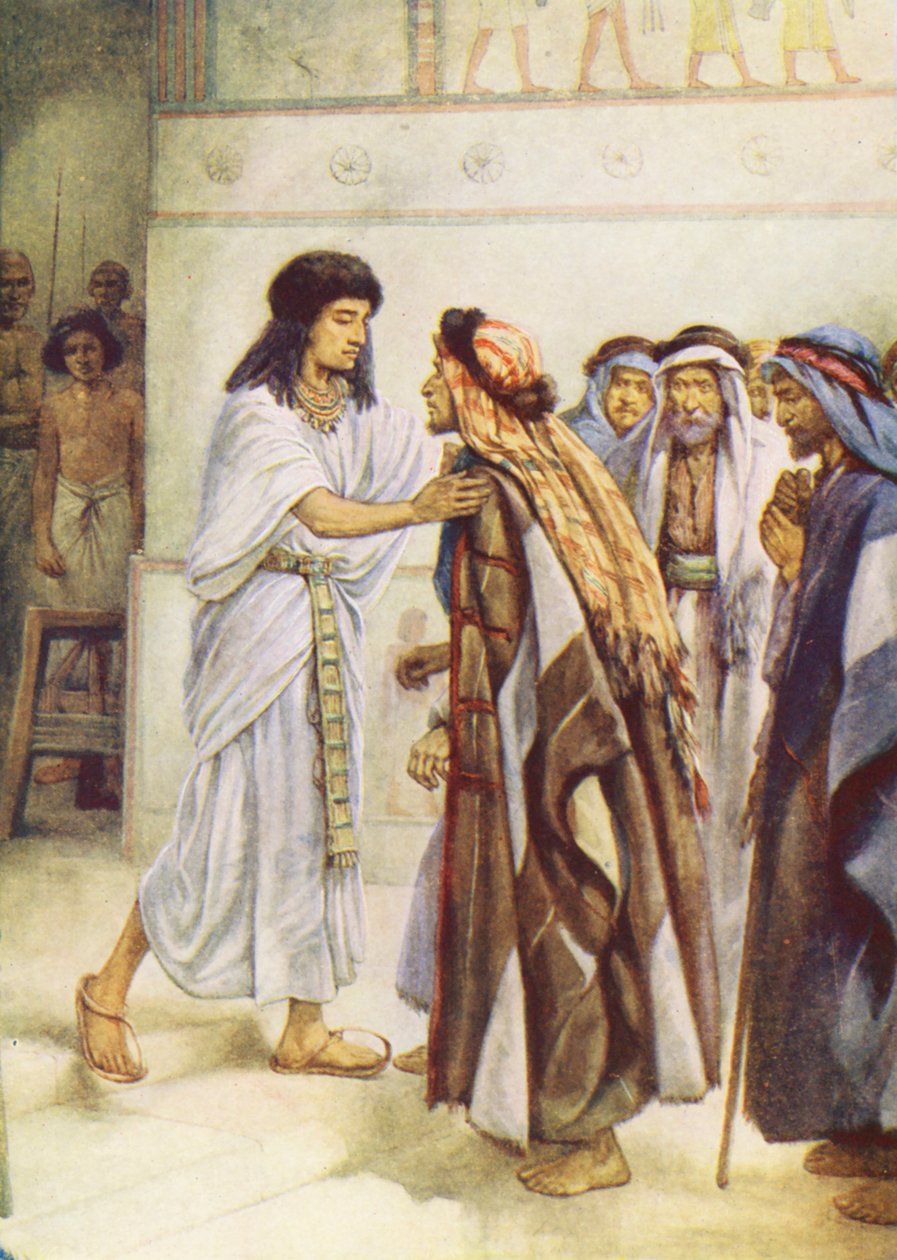 Joseph pardonne à ses frères (lithographie couleur) - Evelyn Stuart Hardy