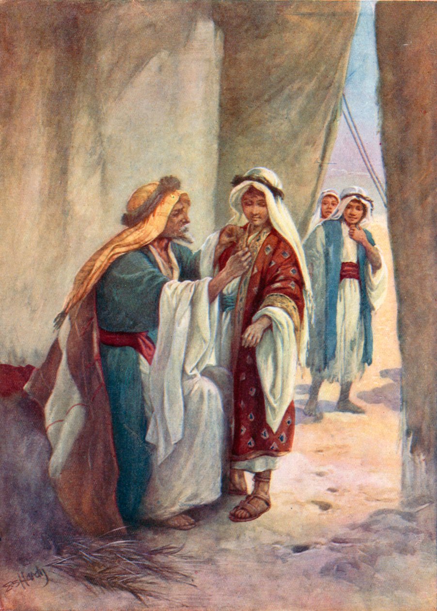 Joseph dans la tente de son père (lithographie couleur) - Evelyn Stuart Hardy