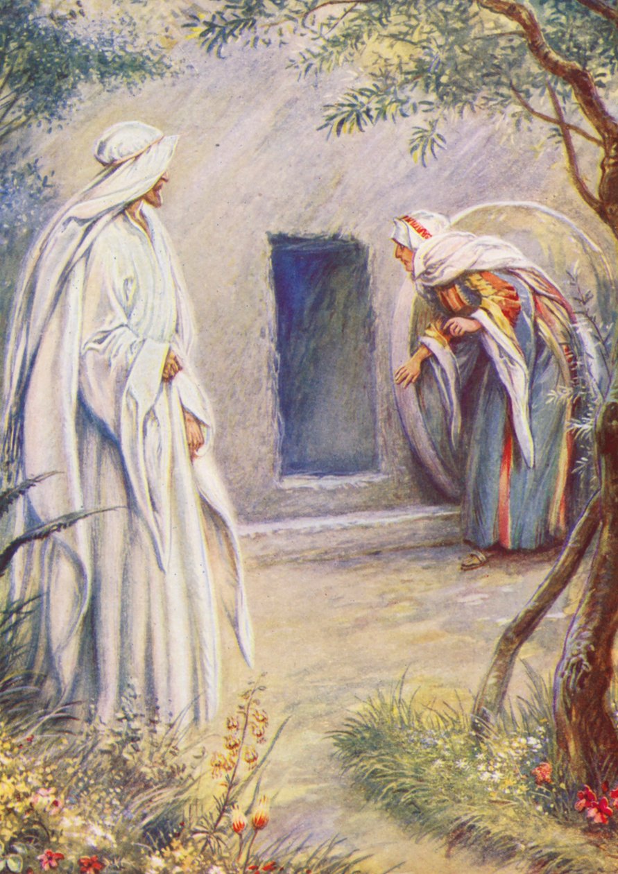 Marie revoit Jésus (lithographie couleur) - Evelyn Stuart Hardy