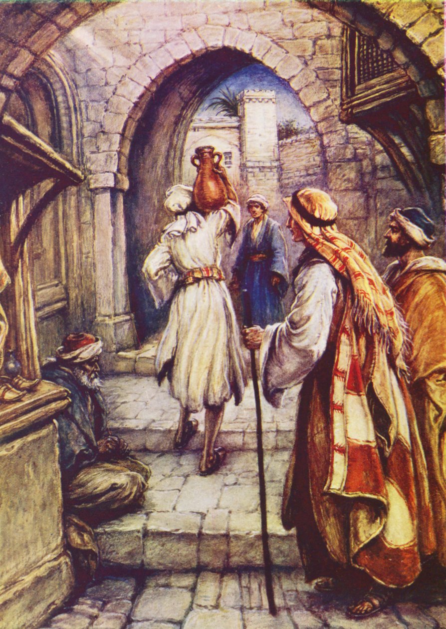 Préparation de la Cène (lithographie couleur) - Evelyn Stuart Hardy