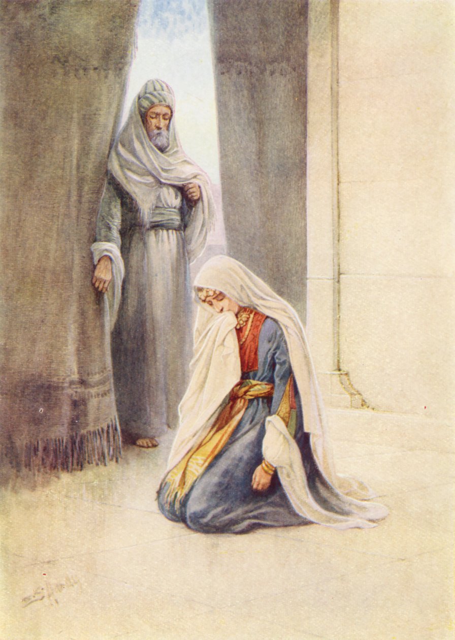 La mère qui demandait un bébé à Dieu (lithographie couleur) - Evelyn Stuart Hardy