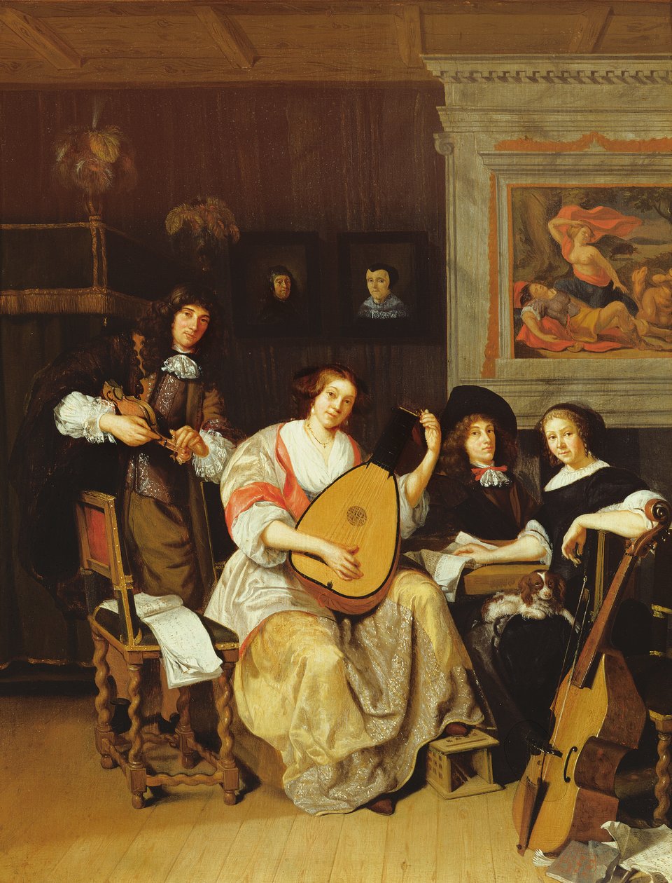 Intérieur avec un groupe de musiciens - F. Sant Acker