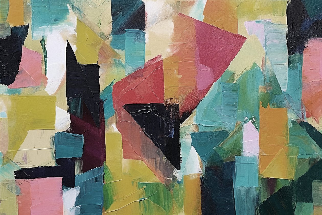 Peinture abstraite géométrique minimaliste - F. Abderrahim