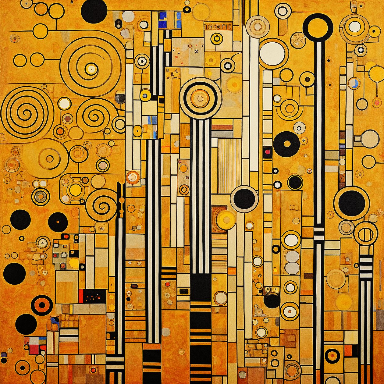 Motifs Minimalistes de Klimt, Décoration Moderne, Impressions Murales | Impressions sur Toile - F. Abderrahim