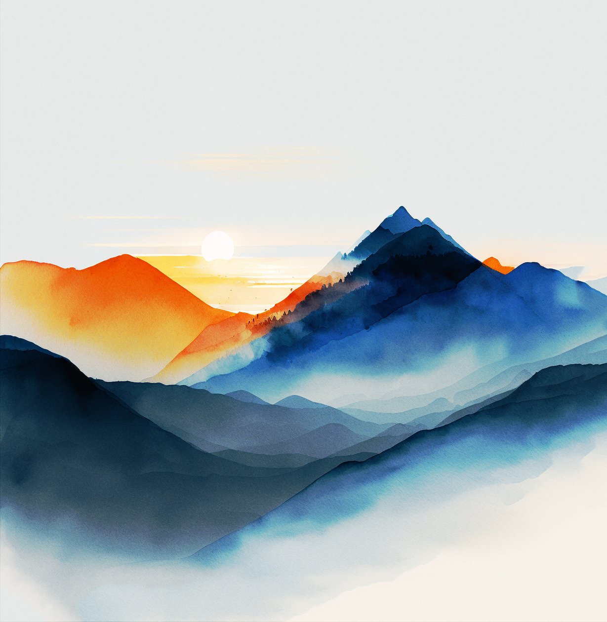 Nuances de montagnes bleues sereines - F. Abderrahim