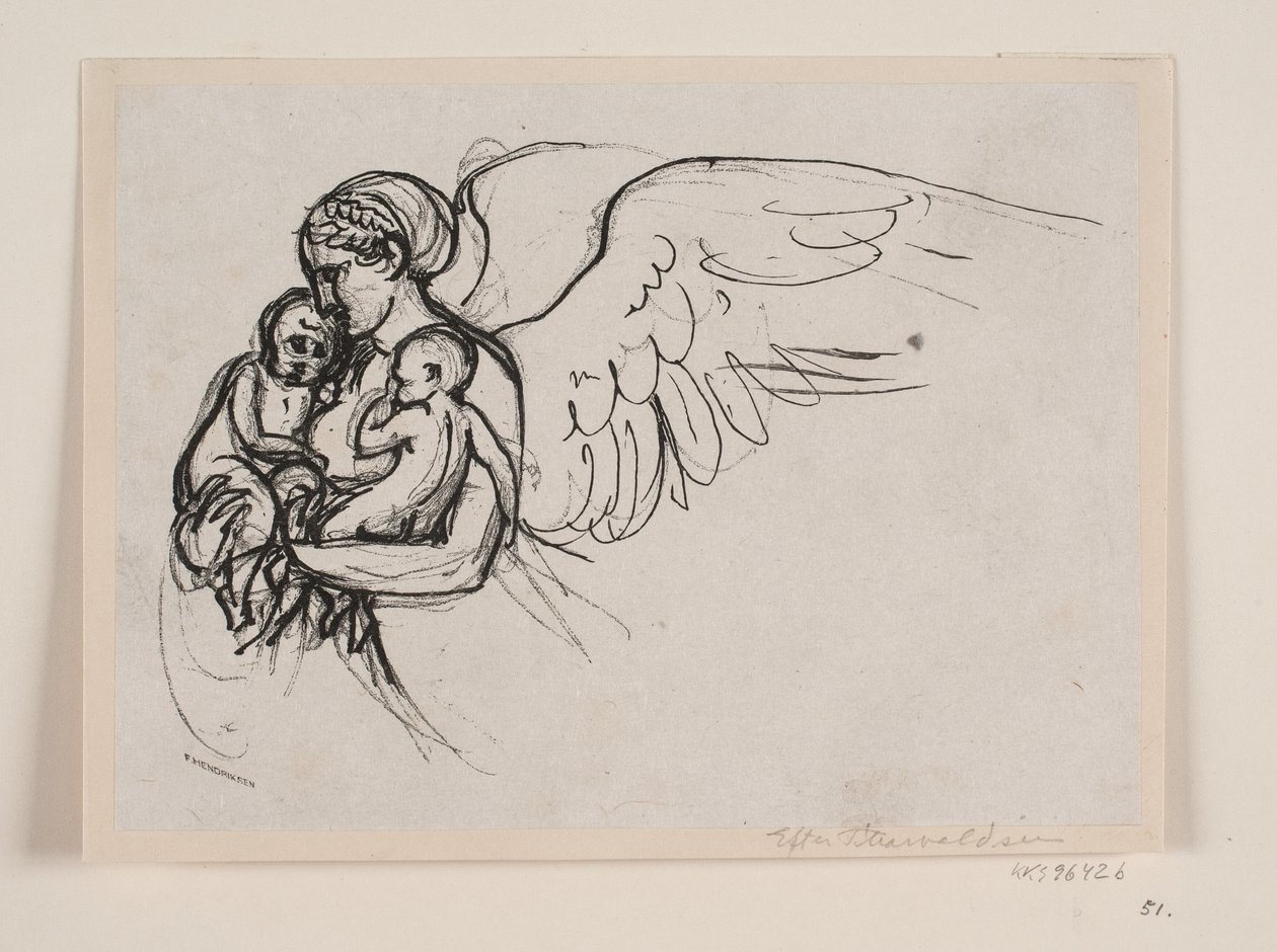 Esquisse pour le relief de Thorvaldsen, "La Nuit" - F. Hendriksen