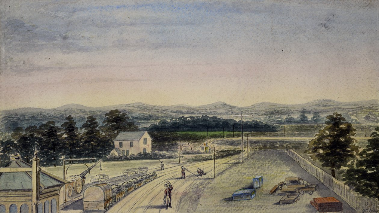 Vue depuis le pont de la gare, Lingfield, Surrey en direction de Crowhurst - F. J. P.