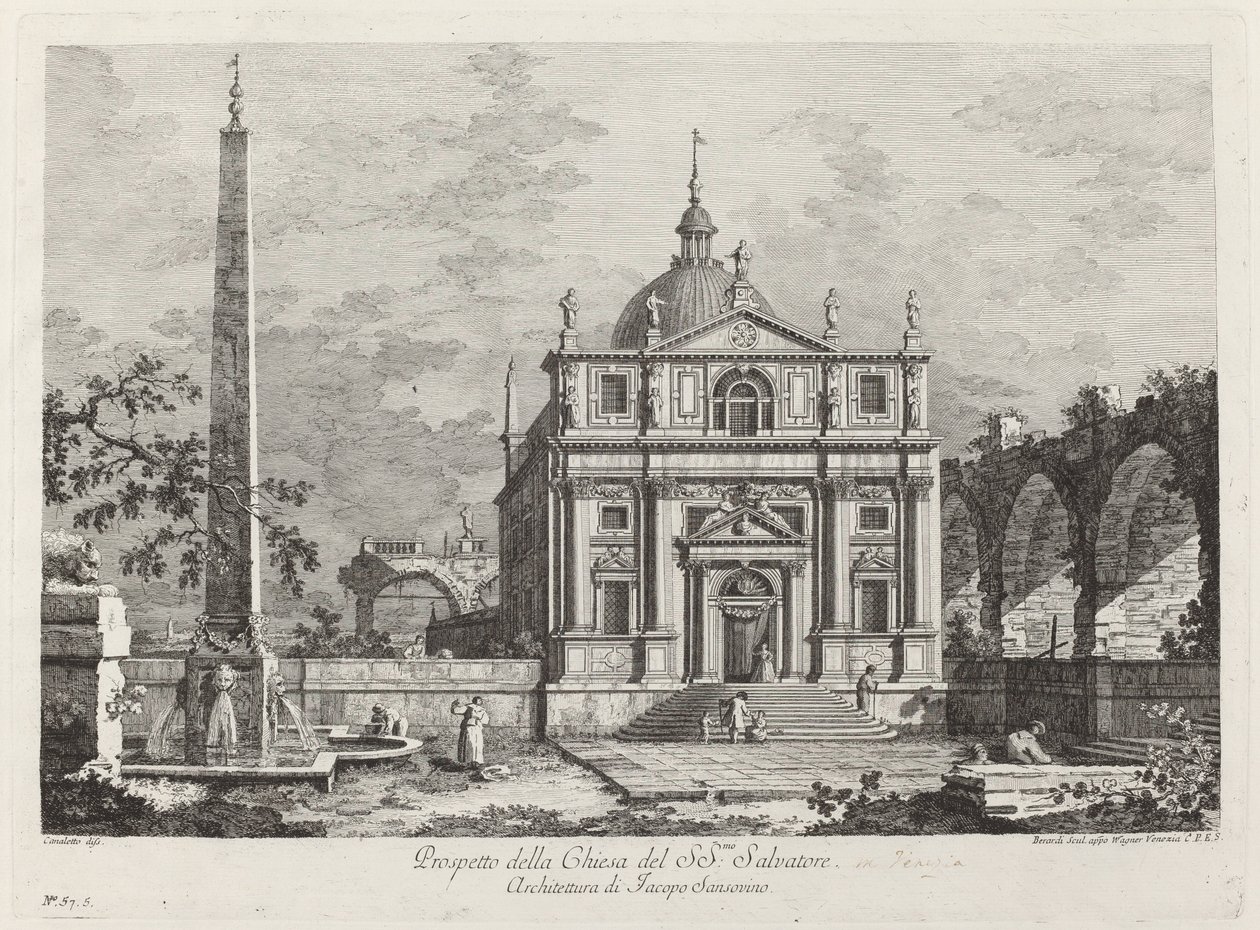 Prospetto della Chiesa del SS. Salvatore - Fabio Berardi after Canaletto