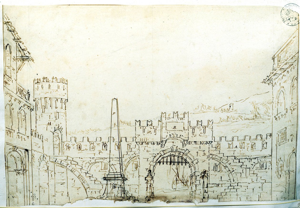 Décor scénographique par F. Galliari pour l