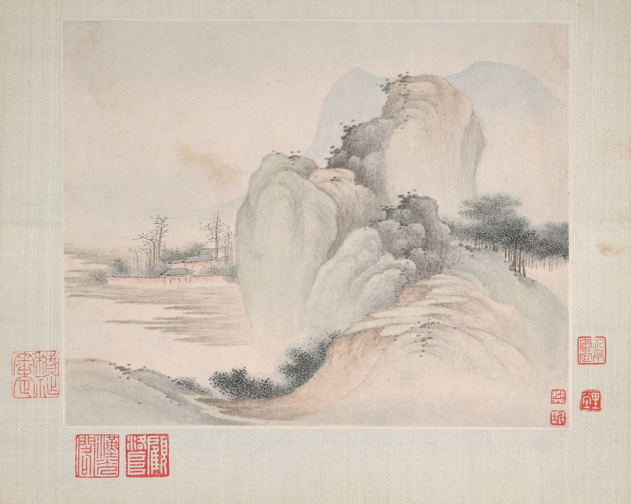 Paysages peints pour Yuweng, daté de 1673 - Fan Qi