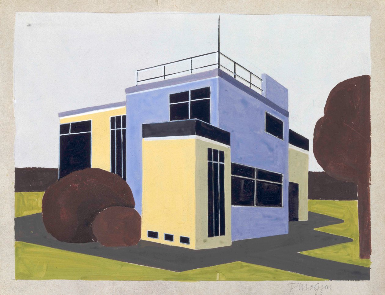 Conception pour une maison individuelle, 1923 - Farkas Molnar