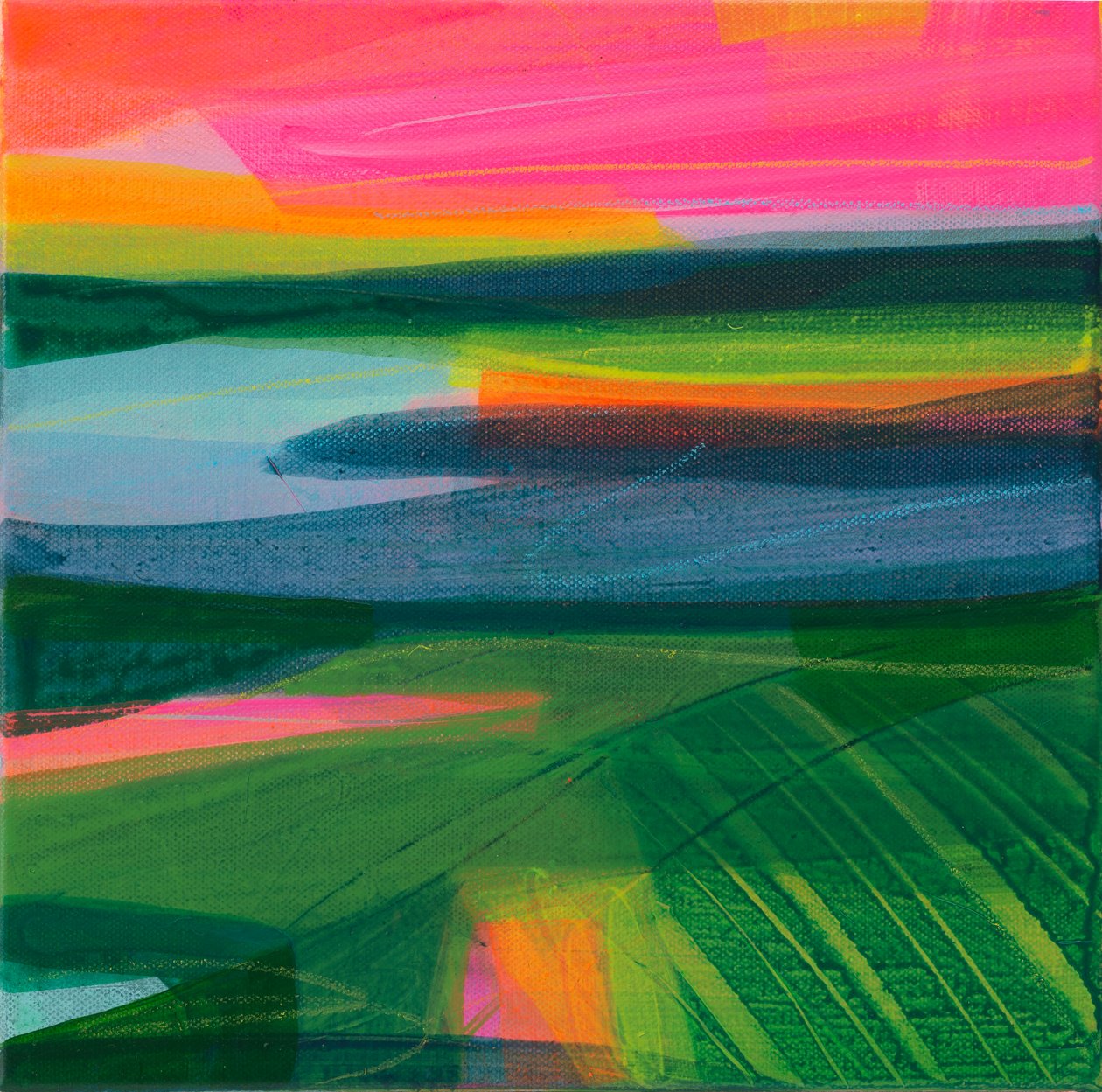 Embrassé par le Sussex, 2021 (acrylique sur toile) - Faye Bridgwater